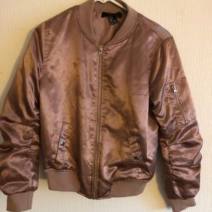 Rose gold bomber jacket